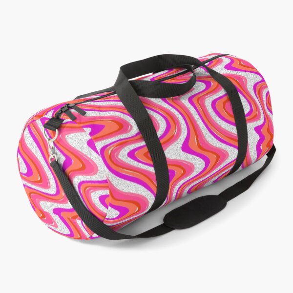 Item preview, Wavy background pattern featuring pink, orange, and white undulating lines designed and sold by Giree07.