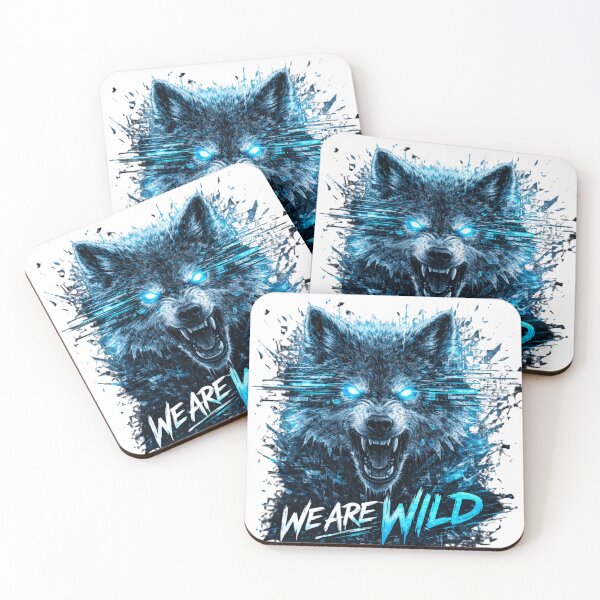 Item preview, Glitch Wolf – We Are Wild Cyberpunk Neon Blue Wolf Aggressive Design designed and sold by UnglaublichGut.