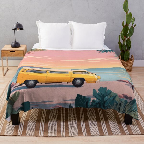 Item preview, Sunset at a beach with a yellow van designed and sold by anytka.
