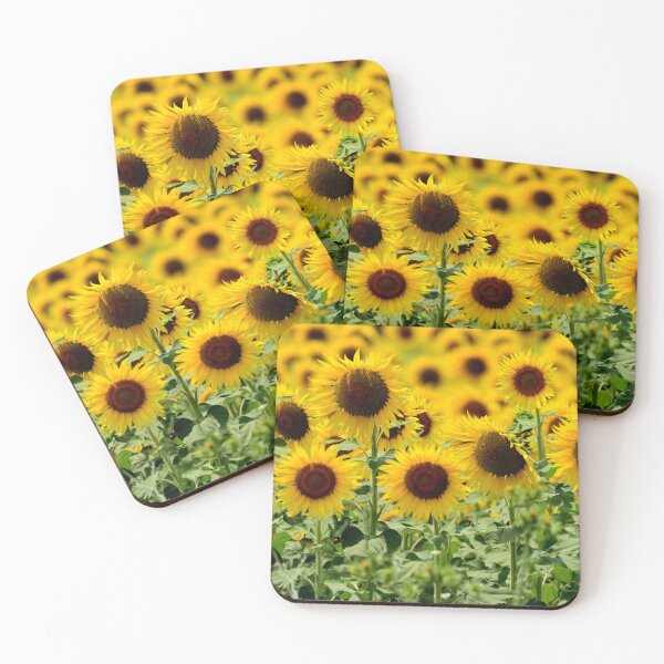 Item preview, Sunflower Field Close Up – Bright Yellow Flowers Nature Aesthetic Wall Art designed and sold by onubi.
