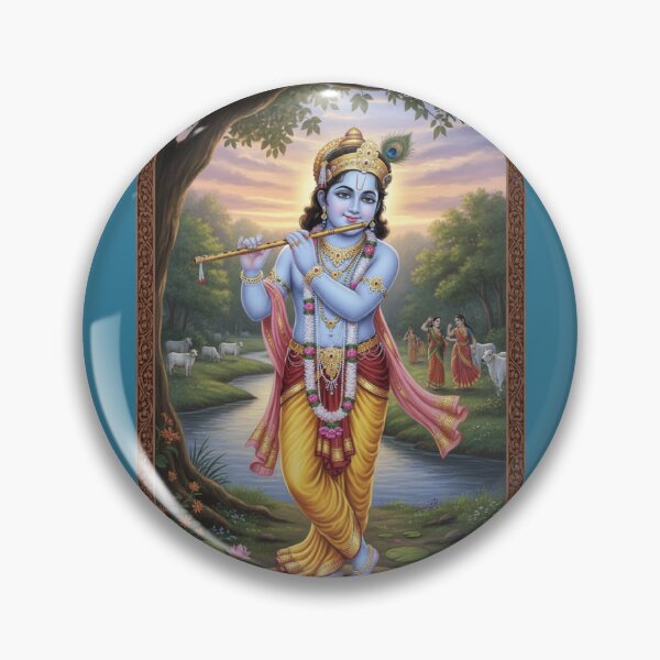 Artikelvorschau, Shri Krishna Hindu Spiritual Sticker PNG entworfen und verkauft von SouravDesigns.