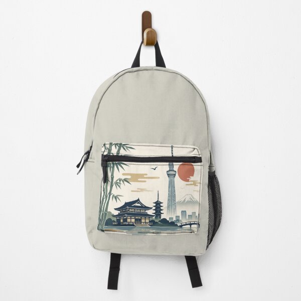 Item preview, Modern Tokyo Skyline with Traditional Bamboo Art designed and sold by SakuraMarket26.
