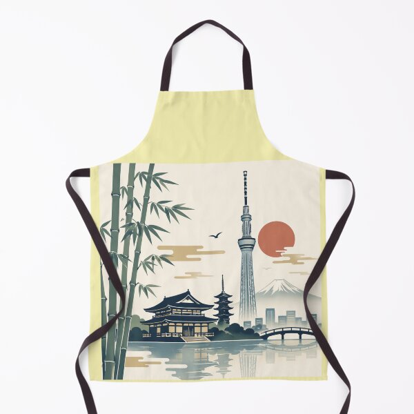 Item preview, Modern Tokyo Skyline with Traditional Bamboo Art designed and sold by SakuraMarket26.
