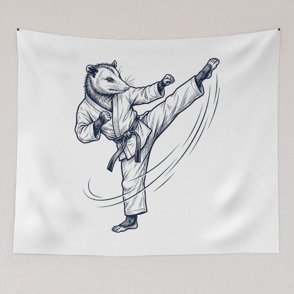 Item preview, Vintage Opossum Doing Karate Martial Art Animal Lover designed and sold by TerryConnells.