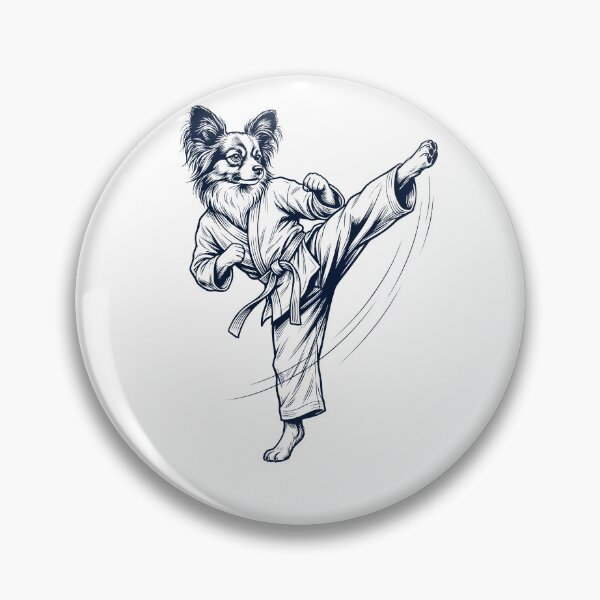 Item preview, Vintage Papillon Doing Karate Martial Art Dog Lover designed and sold by TerryConnells.
