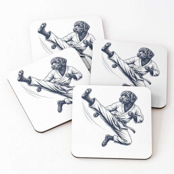 Item preview, Vintage Portuguese Water Dog Doing Karate Martial Art Dog Lover designed and sold by TerryConnells.