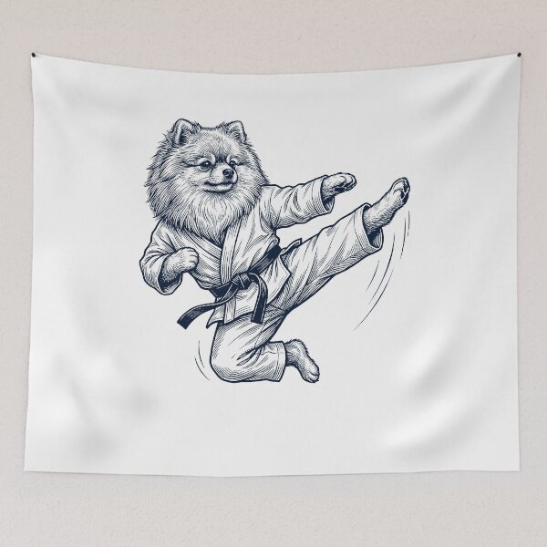 Item preview, Vintage Pomeranian Doing Karate Martial Art Dog Lover designed and sold by TerryConnells.
