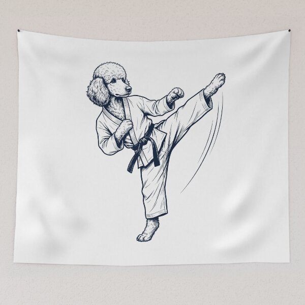 Item preview, Vintage Poodle Doing Karate Martial Art Dog Lover designed and sold by TerryConnells.
