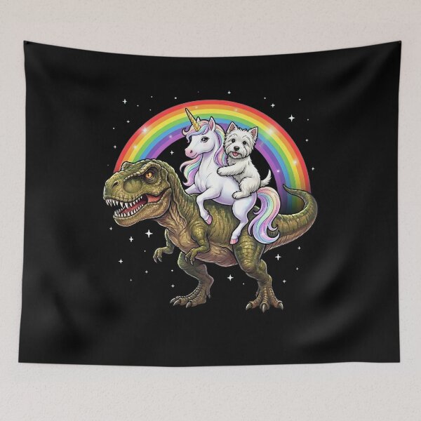 Item preview, Rainbow West Highland White Terrier Unicorn T Rex Dinosaur Dog Lover designed and sold by DoodleTortle.