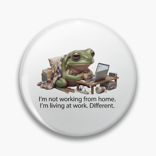Item preview, Living At Work - Funny WFH Burnout Frog Meme designed and sold by Arts Paradise.