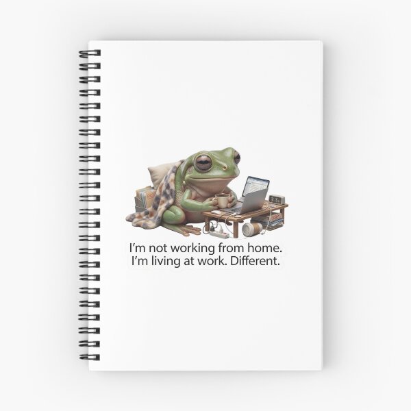 Item preview, Living At Work - Funny WFH Burnout Frog Meme designed and sold by Arts Paradise.