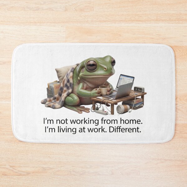 Item preview, Living At Work - Funny WFH Burnout Frog Meme designed and sold by Arts Paradise.