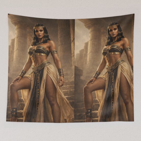 Item preview, Desert Warrior Queen – Powerful Full Body Gold Fantasy Art designed and sold by thor81pl.