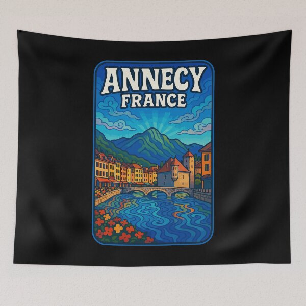 Item preview, Annecy France Trippy Art Travel designed and sold by TomFrontierArt.