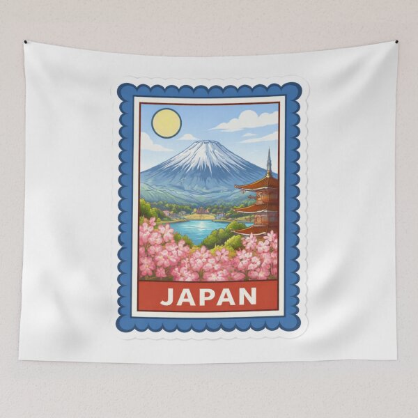 Item preview, Japan Mount Fuji Cherry Blossom Travel Stamp Sticker Magnet designed and sold by CLOUTKULT.
