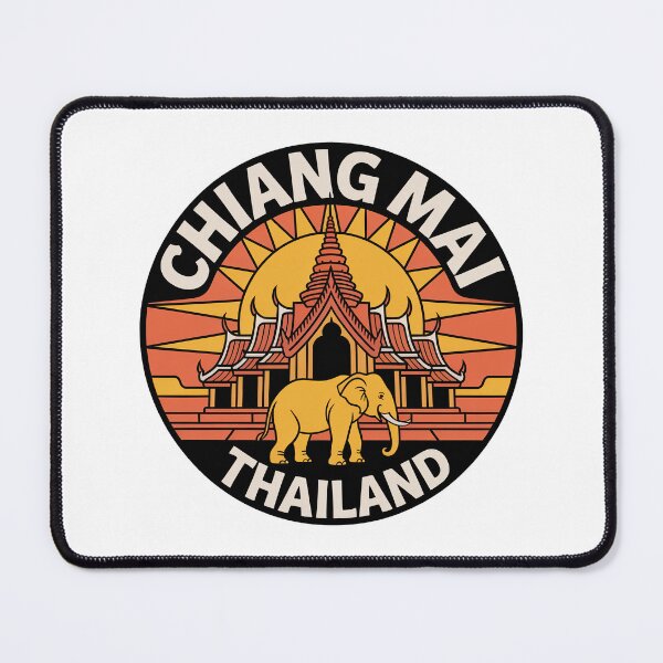 Item preview, Chiang Mai Thailand Elephant Temple Sunset Travel Sticker designed and sold by pod24.