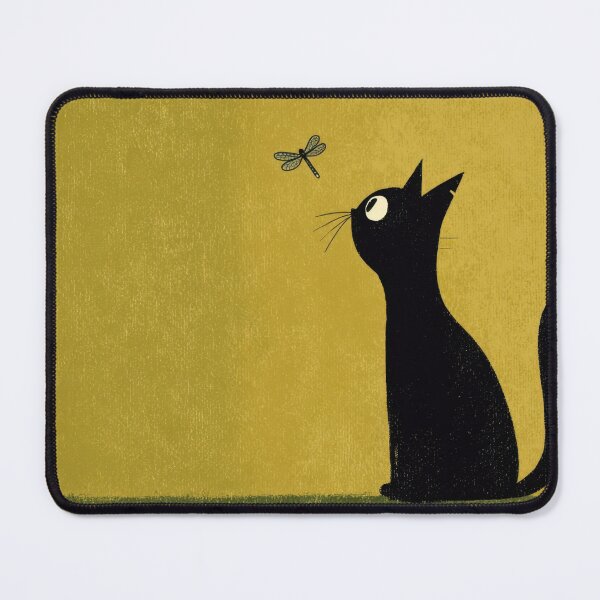 Item preview, Black cat watches a small insect designed and sold by anytka.