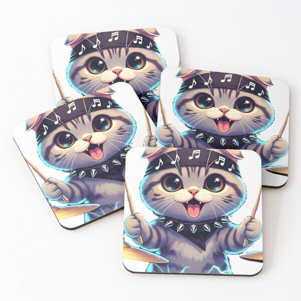 Item preview, Gato baterista Scottish Fold - Para amantes de los gatos y la música designed and sold by Dazzio Designs.