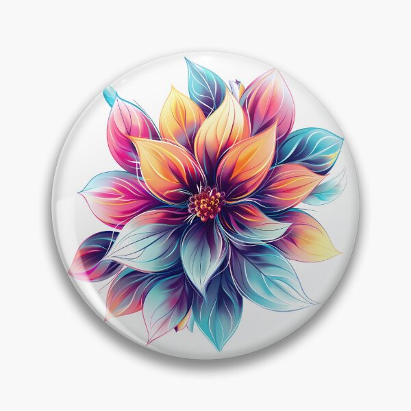 Item preview, Rainbow Fantasy Flower - Vibrant Colorful Botanical Art Print designed and sold by DesignArtist.ia.