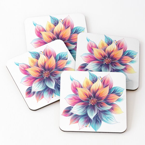 Item preview, Rainbow Fantasy Flower - Vibrant Colorful Botanical Art Print designed and sold by DesignArtist.ia.