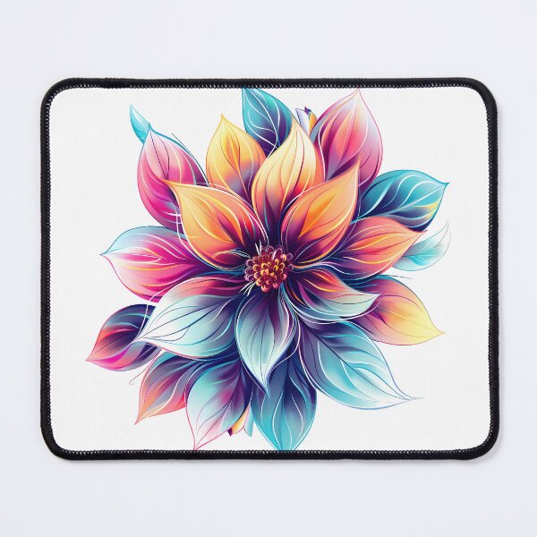 Item preview, Rainbow Fantasy Flower - Vibrant Colorful Botanical Art Print designed and sold by DesignArtist.ia.