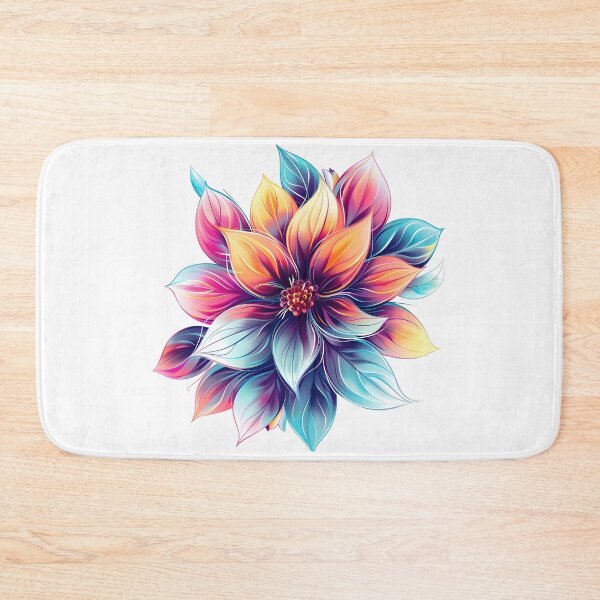 Item preview, Rainbow Fantasy Flower - Vibrant Colorful Botanical Art Print designed and sold by DesignArtist.ia.