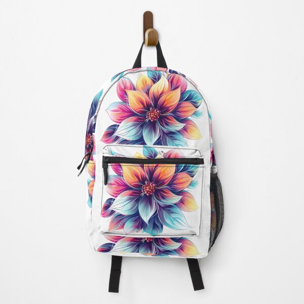 Item preview, Rainbow Fantasy Flower - Vibrant Colorful Botanical Art Print designed and sold by DesignArtist.ia.