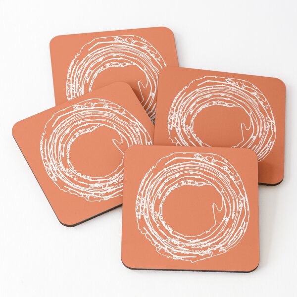Item preview, Circle Pattern I, Line Drawing Symmetric Minimalist Aesthetic Design, Orange Coral designed and sold by SWSandraWechner.