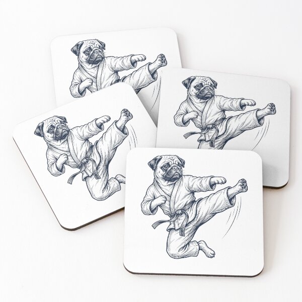Item preview, Vintage Pug Doing Karate Martial Art Dog Lover designed and sold by TerryConnells.