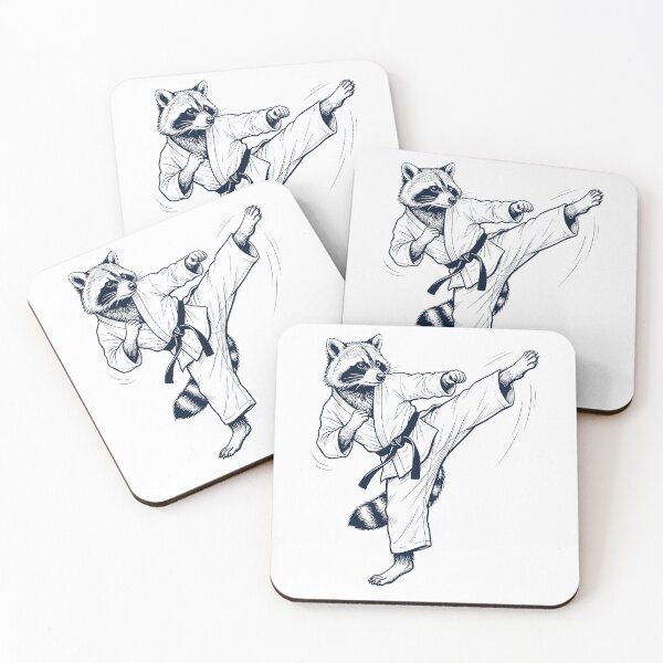 Item preview, Vintage Raccoon Doing Karate Martial Art Animal Lover designed and sold by TerryConnells.