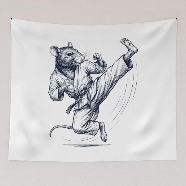 Item preview, Vintage Rat Doing Karate Martial Art Animal Lover designed and sold by TerryConnells.
