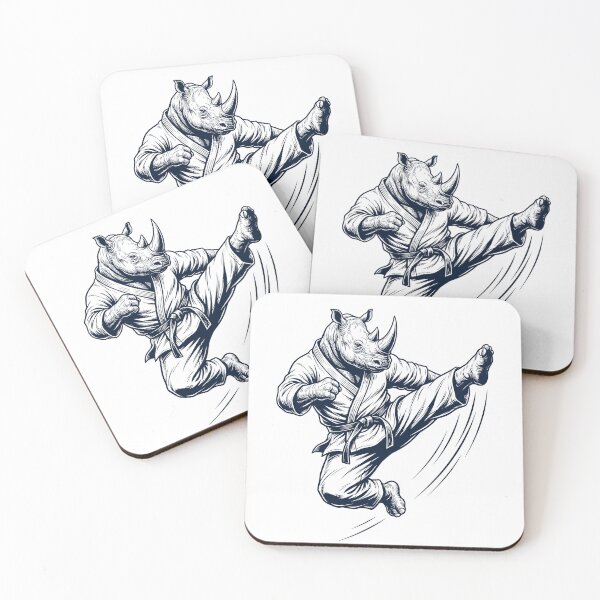 Item preview, Vintage Rhino Doing Karate Martial Art Animal Lover designed and sold by TerryConnells.