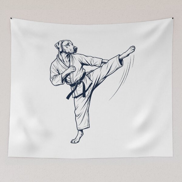 Item preview, Vintage Rhodesian Ridgeback Doing Karate Martial Art Dog Lover designed and sold by TerryConnells.