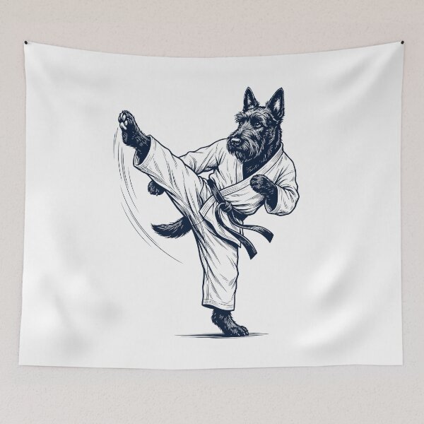 Item preview, Vintage Scottish Terrier Doing Karate Martial Art Dog Lover designed and sold by TerryConnells.