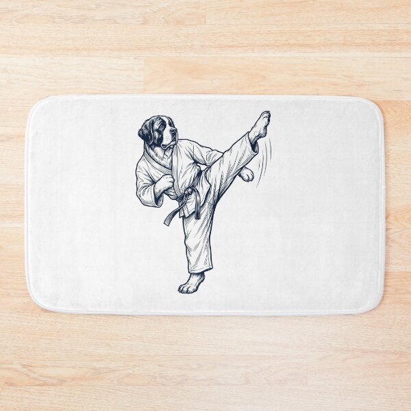 Item preview, Vintage Saint Bernard Doing Karate Martial Art Dog Lover designed and sold by TerryConnells.