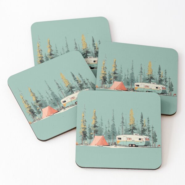 Item preview, Camping near a trailer in the forest designed and sold by anytka.