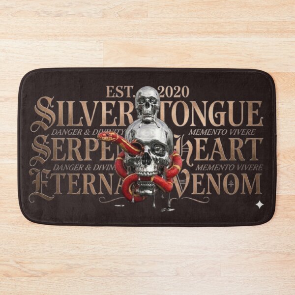 Item preview, Silver Tongue Serpent Heart - Liquid Chrome Skull & Snake Dark designed and sold by ArtisticlyVibes.