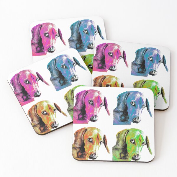 Item preview, Rainbow Funky Dog Design - Sausage Dog Dachshund - Pop Art designed and sold by SadSacDesigns.