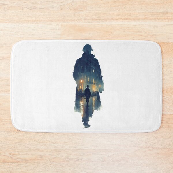 Artikelvorschau, Misty London Silhouette Sherlock Holmes Detektivkunst entworfen und verkauft von Fenay Designs.