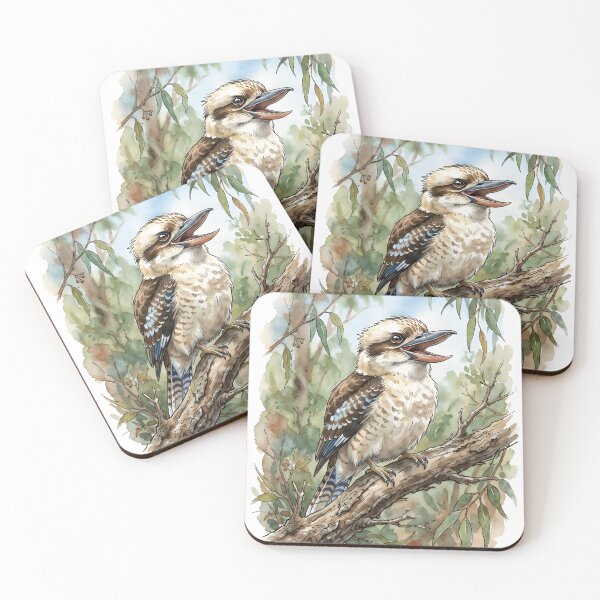 Item preview, Laughing Kookaburra Watercolor Art - Australian Wildlife Bush Illustration designed and sold by RubisLeaf.