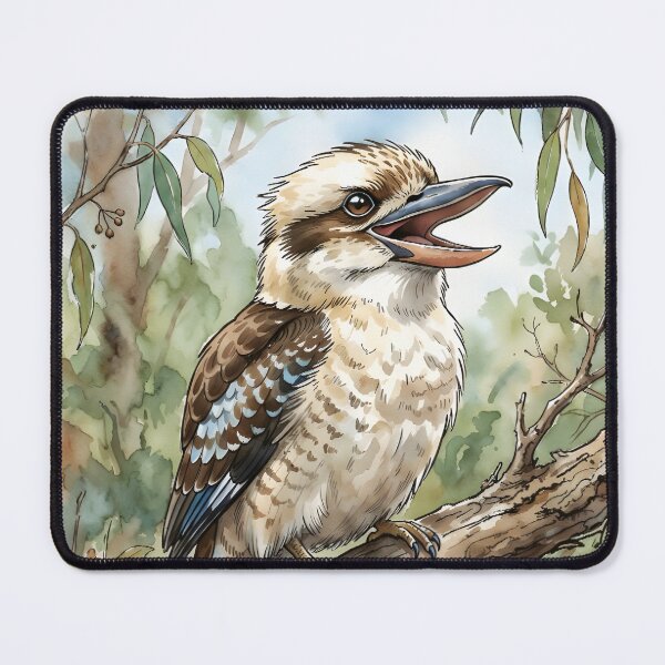 Item preview, Laughing Kookaburra Watercolor Art - Australian Wildlife Bush Illustration designed and sold by RubisLeaf.