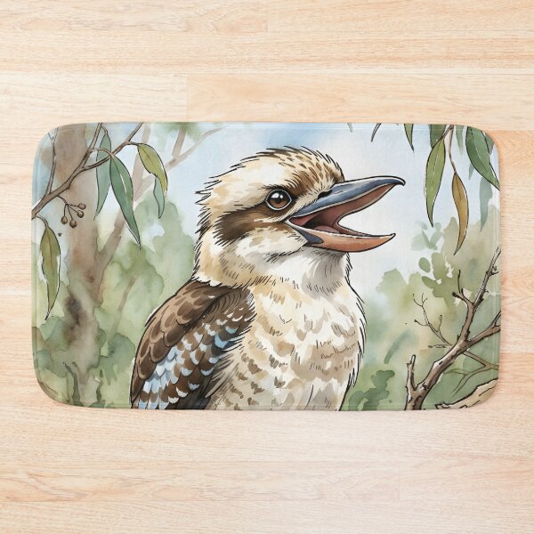 Item preview, Laughing Kookaburra Watercolor Art - Australian Wildlife Bush Illustration designed and sold by RubisLeaf.