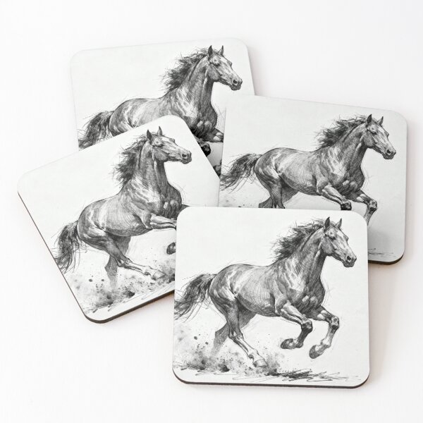 Item preview, Horse running thru a field  drawing designed and sold by T's&such.