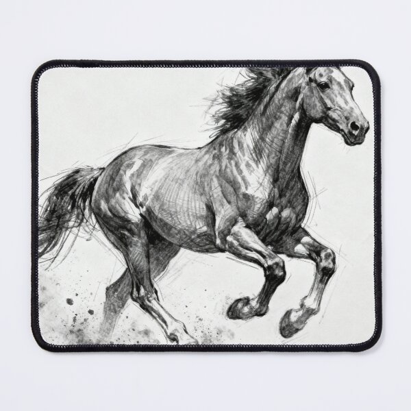 Item preview, Horse running thru a field drawing designed and sold by T's&such.