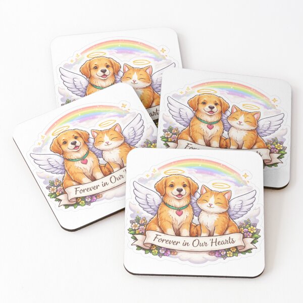 Item preview, Forever in Our Hearts Pet Memorial Sticker | Angel Dog Cat Rainbow Bridge Tribute Design designed and sold by Dasts Cart.