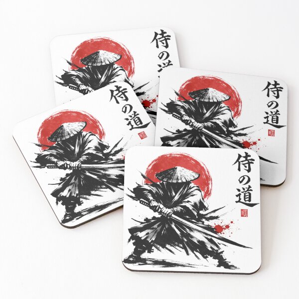Item preview, Samurai Ink Brush Art – Japanese Warrior Minimalist Sumi-e Style Illustration designed and sold by avwear.