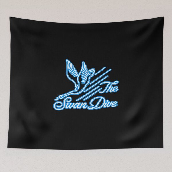 Item preview, The Swan Dive Neon Logo – Retro Electric Blue Dive Sign designed and sold by gahteeriffico.