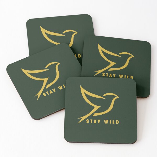 Artikelvorschau, Minimalistisches Gold Bird Stay Wild Design entworfen und verkauft von Slow Vibes Designs.