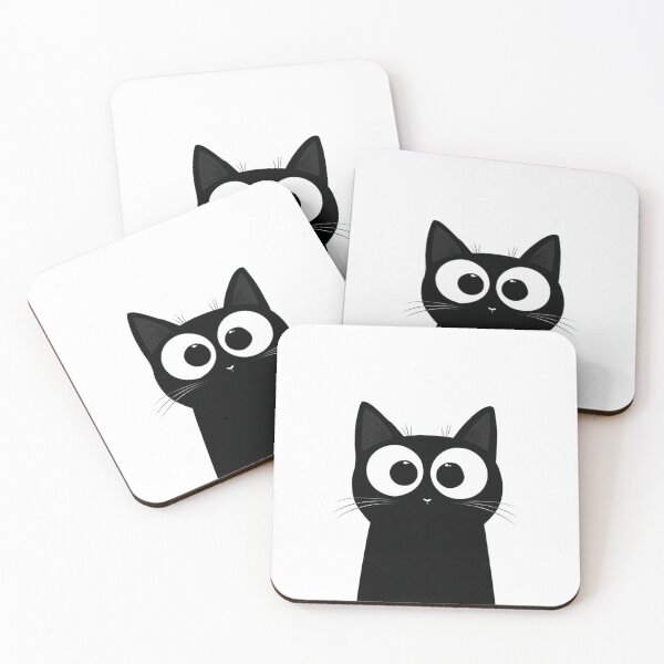 Item preview, Black Cat Large Eyes Minimalistic Art designed and sold by GrinGalore.