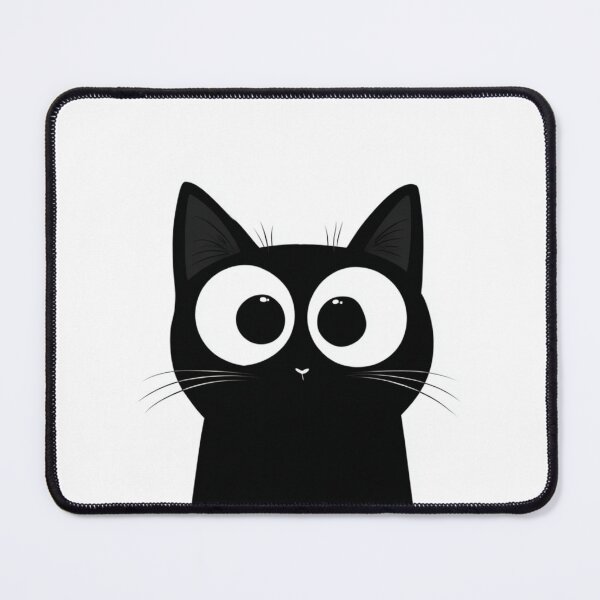 Item preview, Black Cat Large Eyes Minimalistic Art designed and sold by GrinGalore.